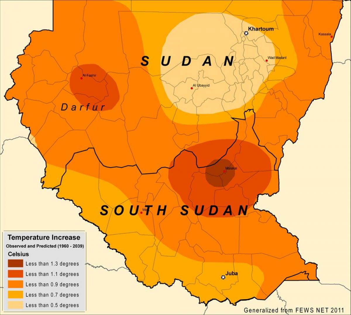 Kat jeyografik nan Soudan klima